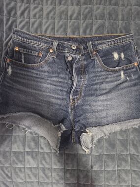 Levi's Dark Indigo Jeans with Gold Stitching